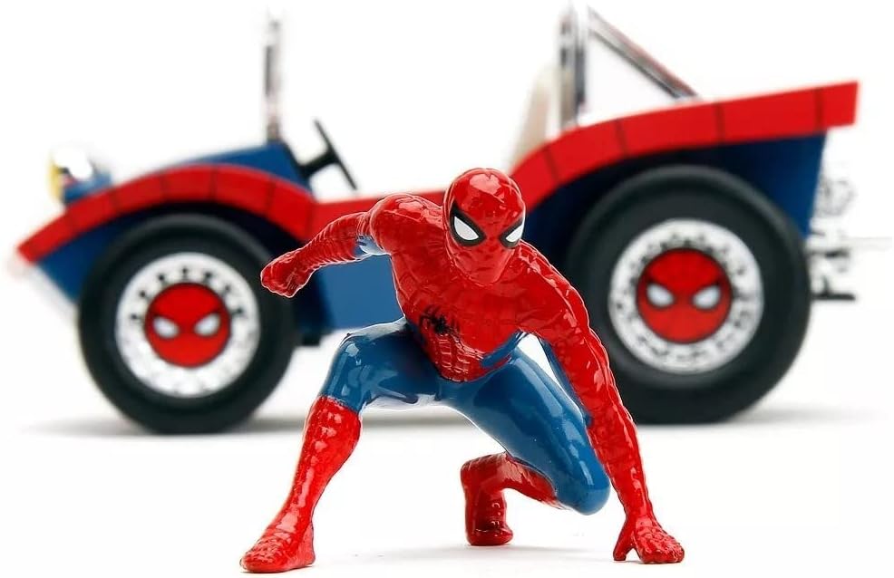 Marvel Spider-Man 1:24 Buggy | Jada Die-Cast | Figura de Spiderman 2.75 Pulgadas