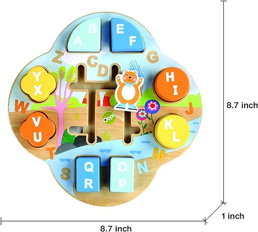 OOPS® My Alphabet Blocks, bloques educativos de actividades de madera para niños pequeños con el personaje de oso OOPS®