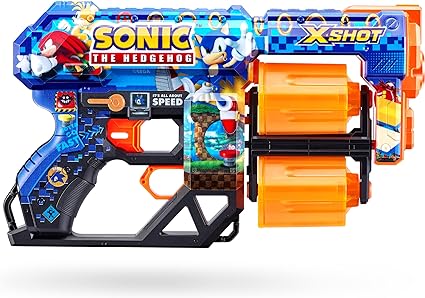 SONIC X-Shot Skins - Pistola de espuma (12 dardos) de ZURU