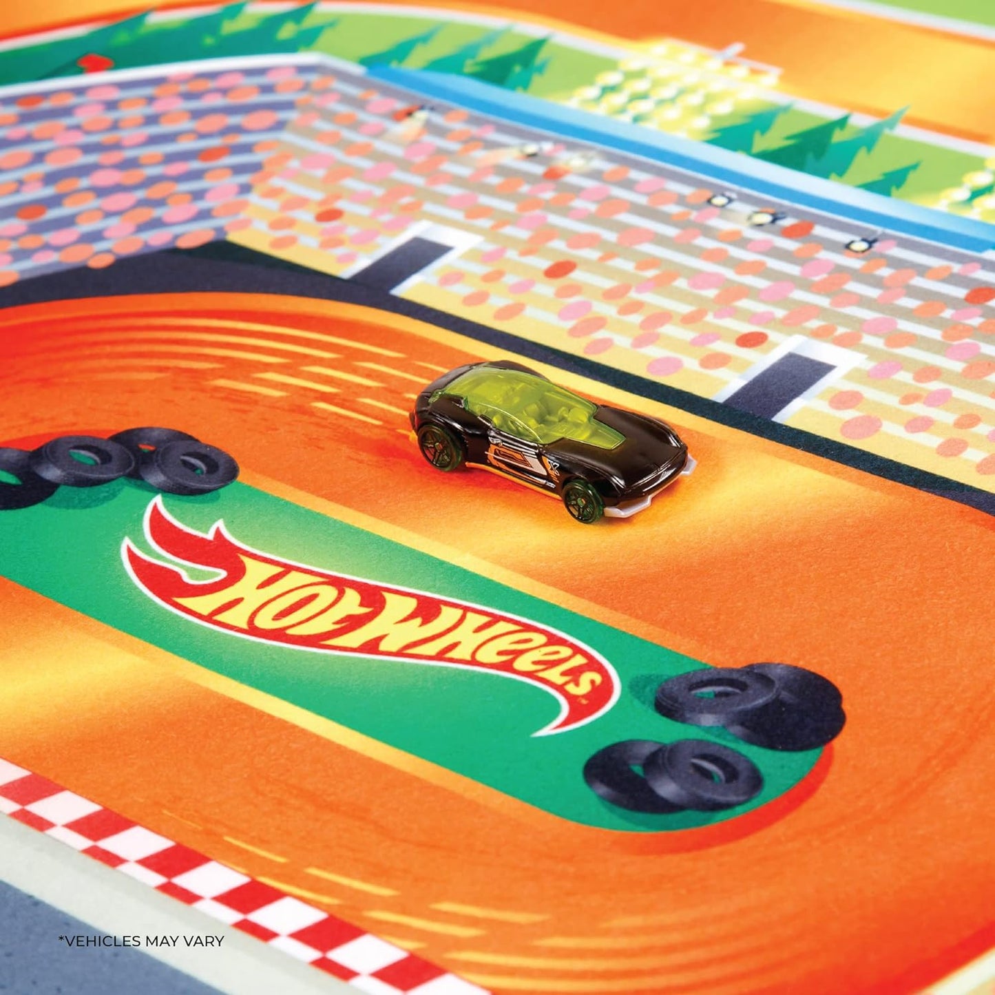 Mega Tapete de Hot Wheels | 1 Auto de Carreras Hot Wheels y Accesorios