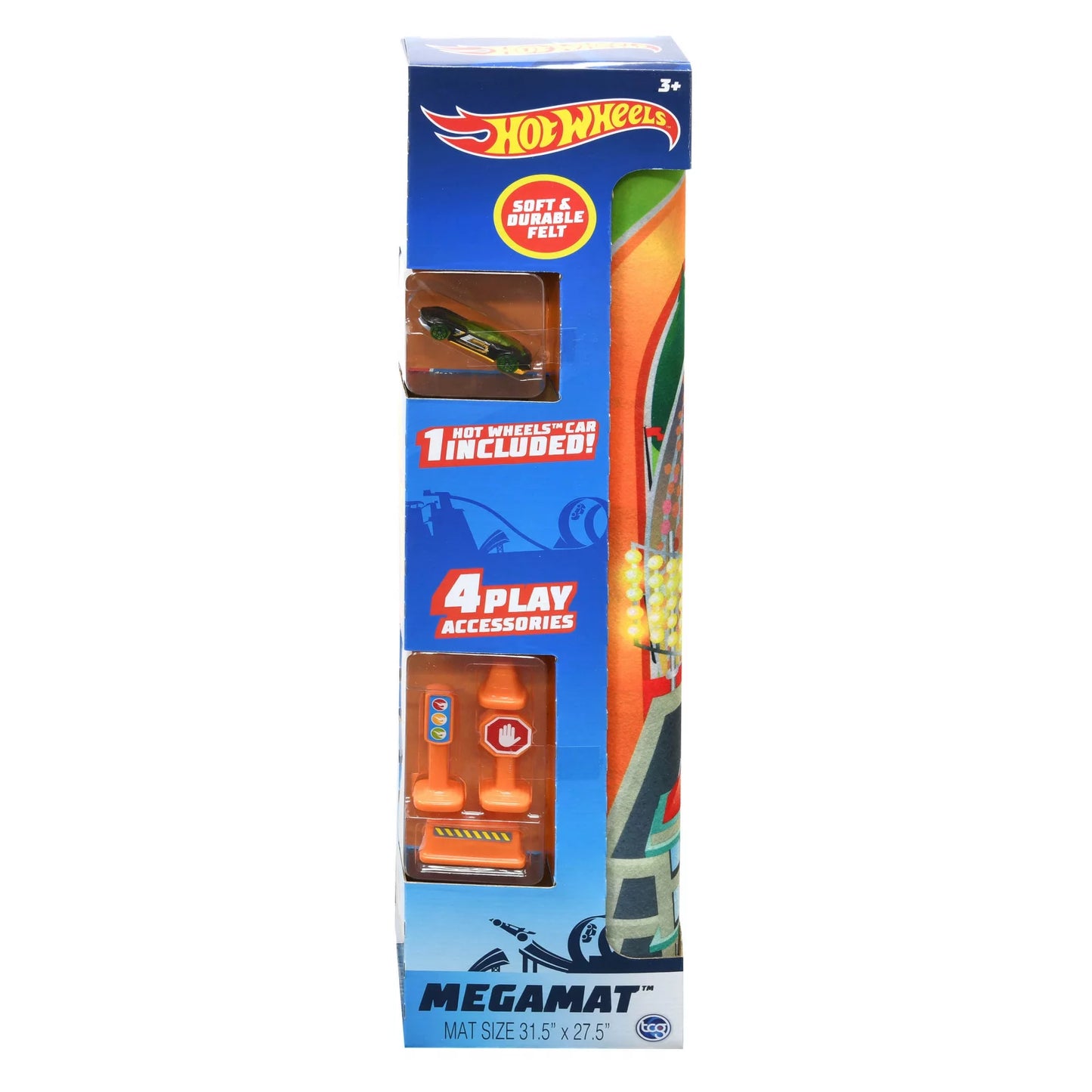 Mega Tapete de Hot Wheels | 1 Auto de Carreras Hot Wheels y Accesorios