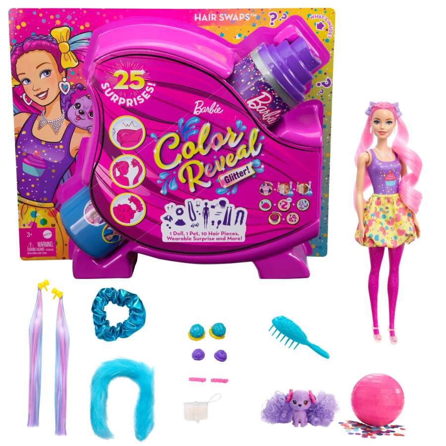 Barbie Color Reveal | Muñeca de Intercambio de Cabello | 25 Sorpresa