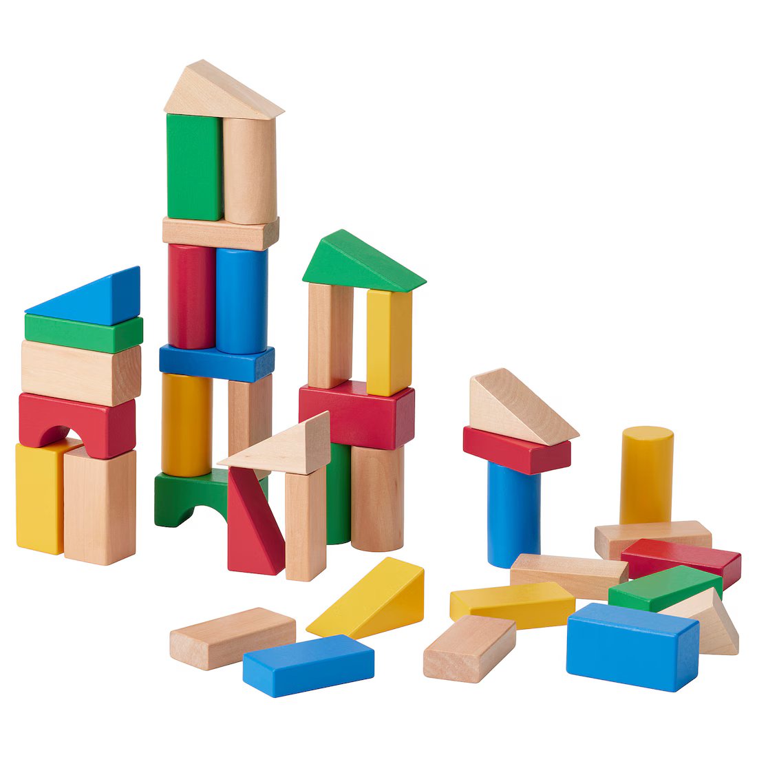 Juego de Bloques de Construcción de Madera | 40 Piezas de Colores